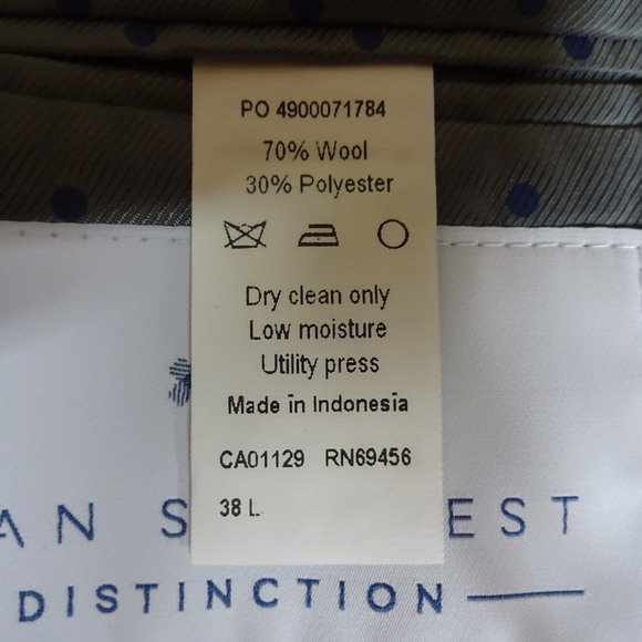 Ryan Seacrest Distinction Slim Fit 38L Jacket Wool - Picture 7 of 8